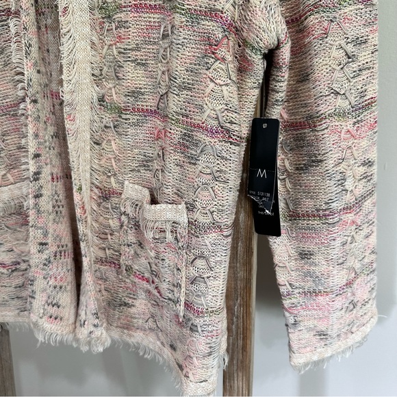 Nic + Zoe Pastel Multicolor Cardigan Sweater Linen Blend Fringe Hem NWT … - Picture 5 of 12